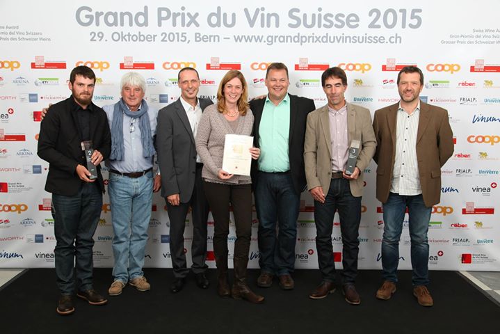 Les lauréats de la catégorie Chasselas du Grand Prix du Vin Suisse 2015 Photo: màd VINUM