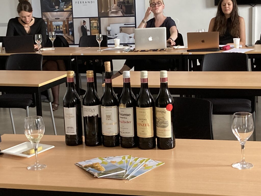 Dégustation de Chasselas à l'Ecole Ferrandi de Paris